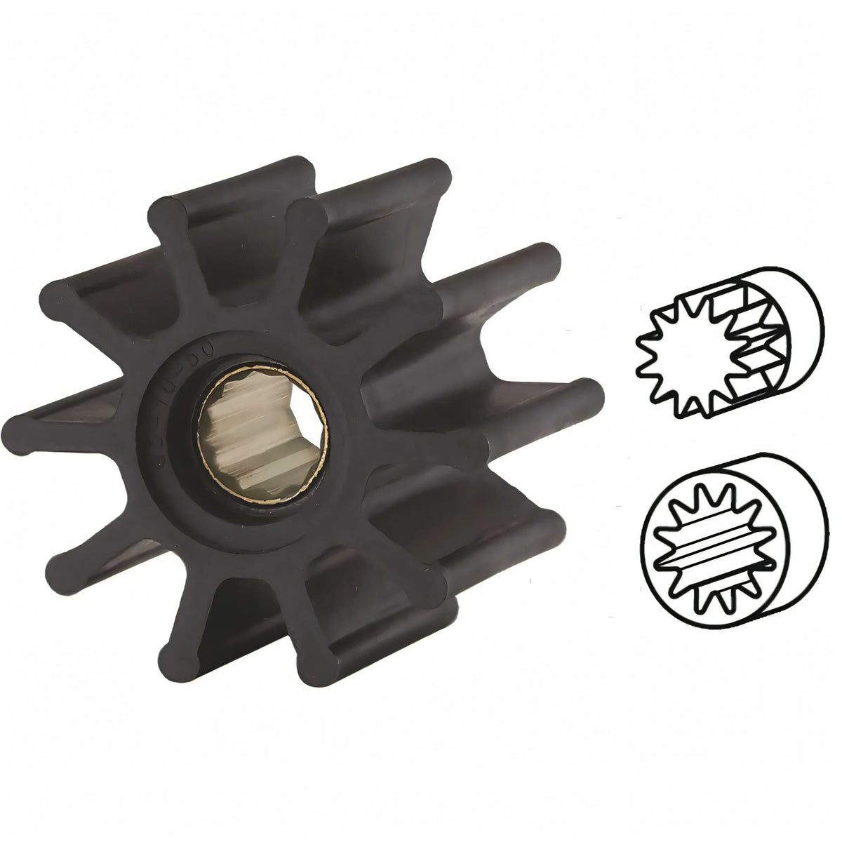 Girante Pompa Nitrile Ø65 · Ø int. 16 · H50 · 10 pale