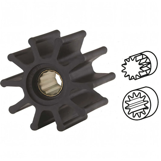 Girante Pompa Nitrile Ø65 · Ø int. 16 · H50 · 10 pale