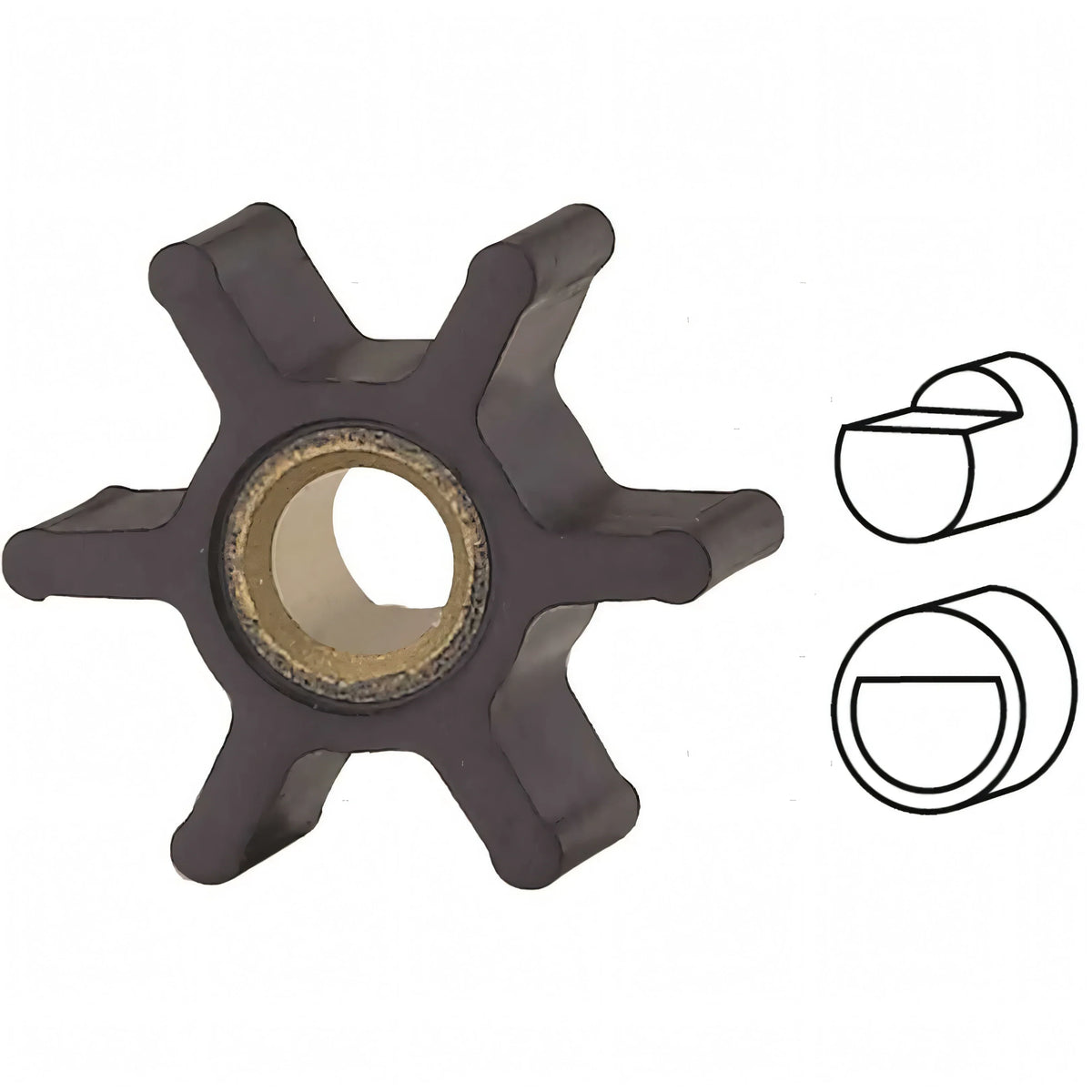 Girante Pompa Nitrile Ø32 · Ø int. 8 · H12 · 6 pale