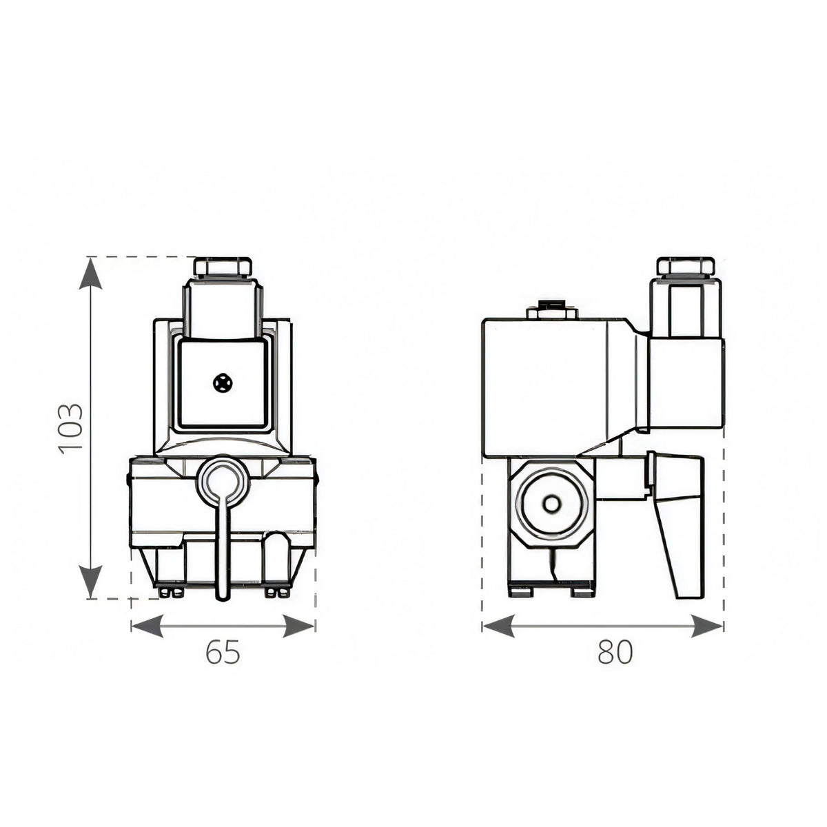 Elettrovalvola Quick 1/2, disegno tecnico