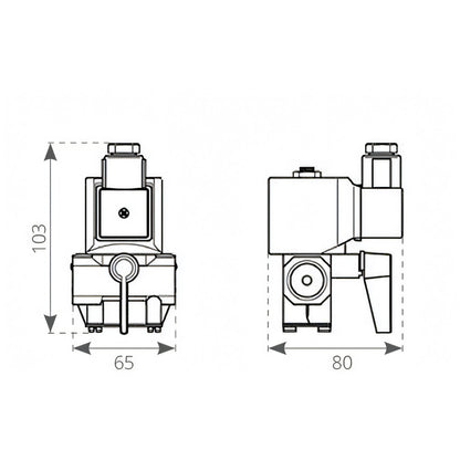 Elettrovalvola Quick 1/2, disegno tecnico