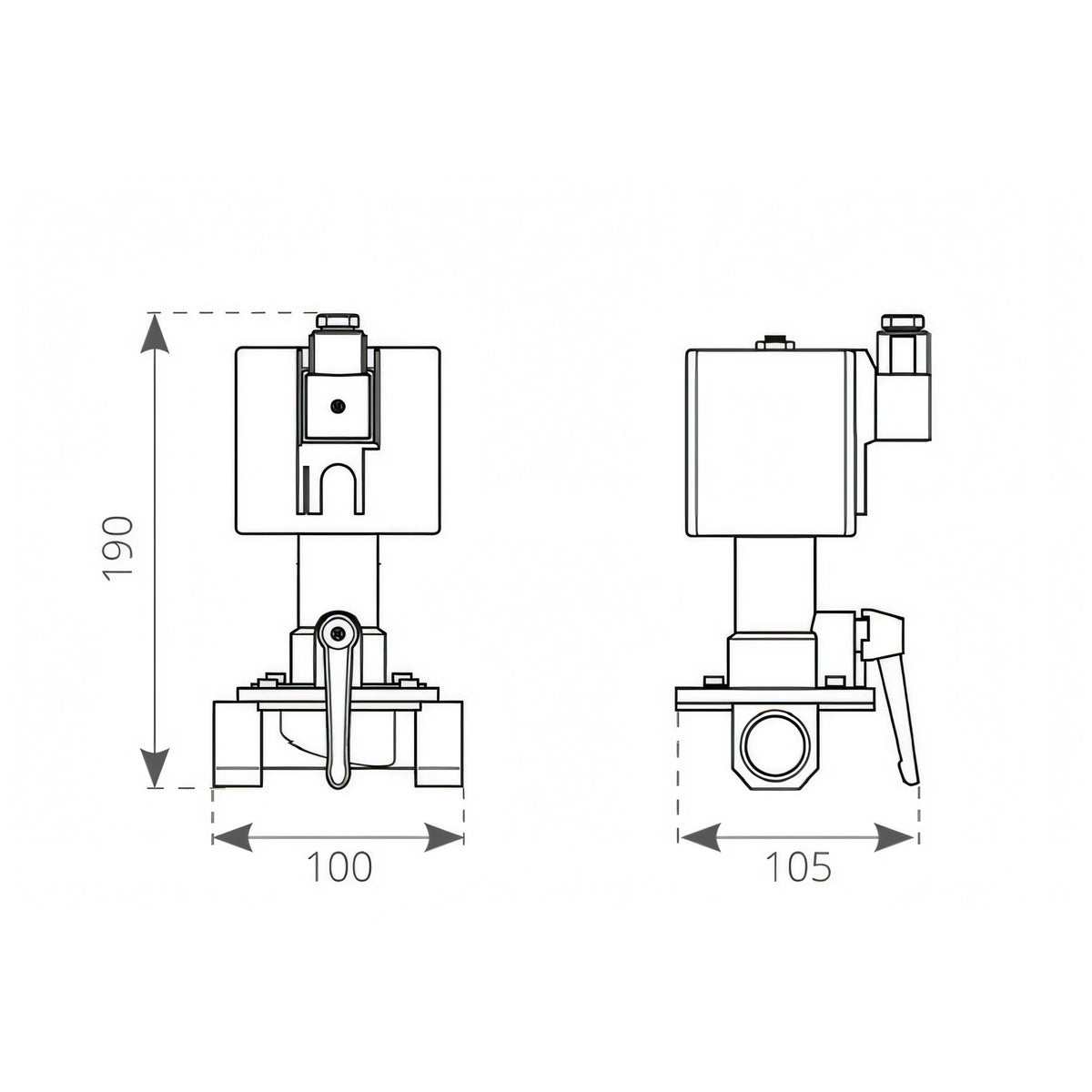 Elettrovalvola Quick, disegno tecnico