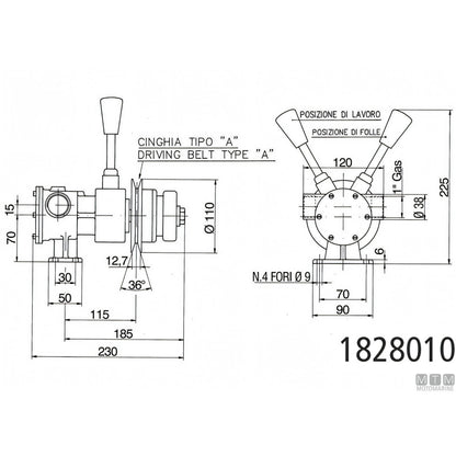 Pompa Ancor con frizione manuale in Bronzo e Acciaio Inox — 100 L/min - 1"