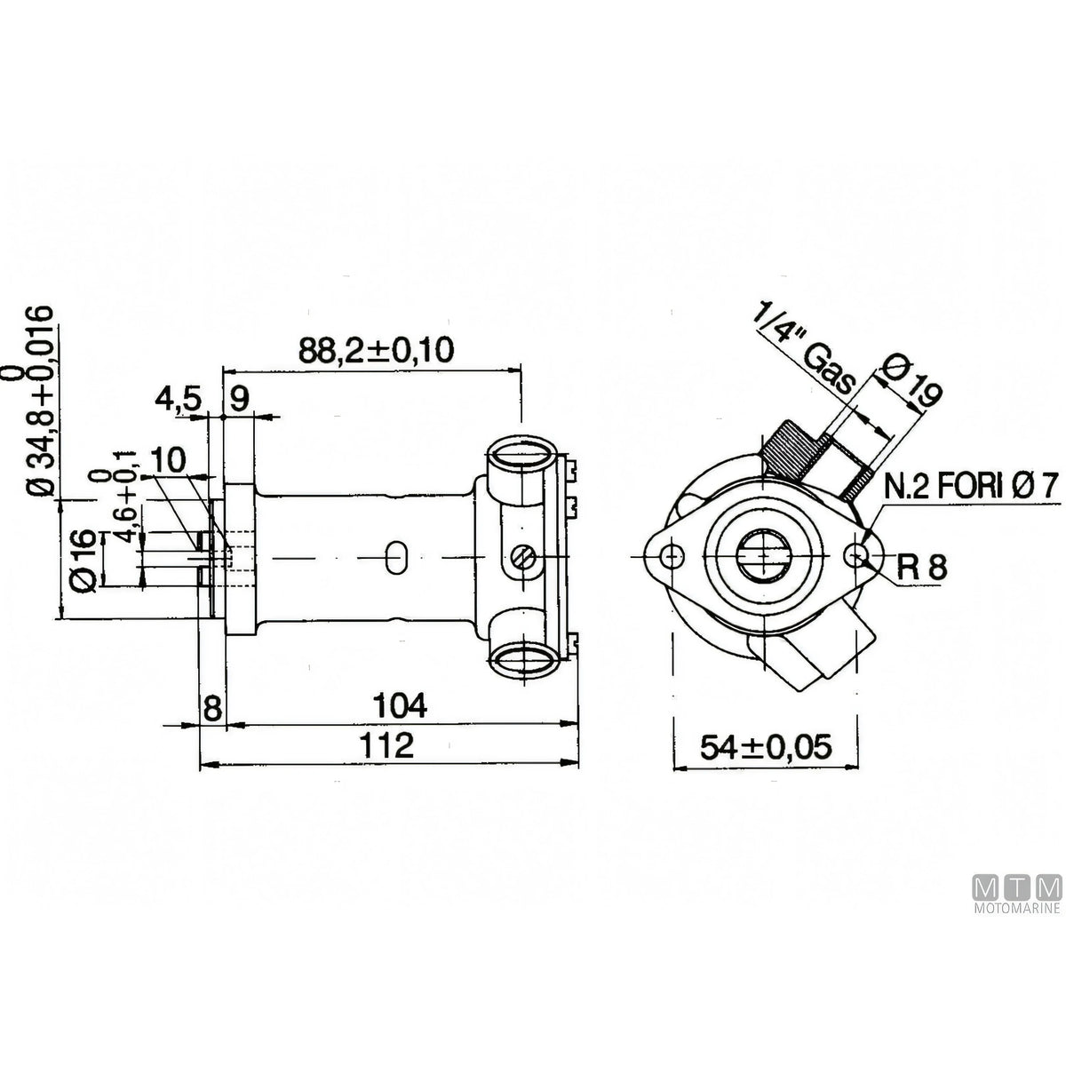 Ancor pompa raffreddamento ST103 in bronzo — ø 3/8"