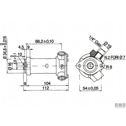 Ancor pompa raffreddamento ST103 in bronzo — ø 3/8"