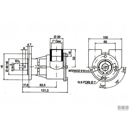 Ancor pompa di raffreddamento ST146 in bronzo — Ø 1"