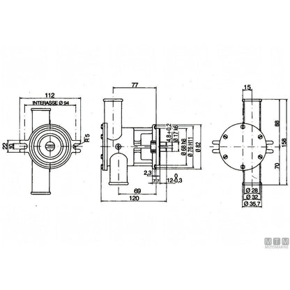 Ancor pompa di raffreddamento ST160 in bronzo — Ø 1"