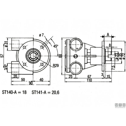 Ancor Pompa Raffreddamento ST147 in Bronzo — 3/4"