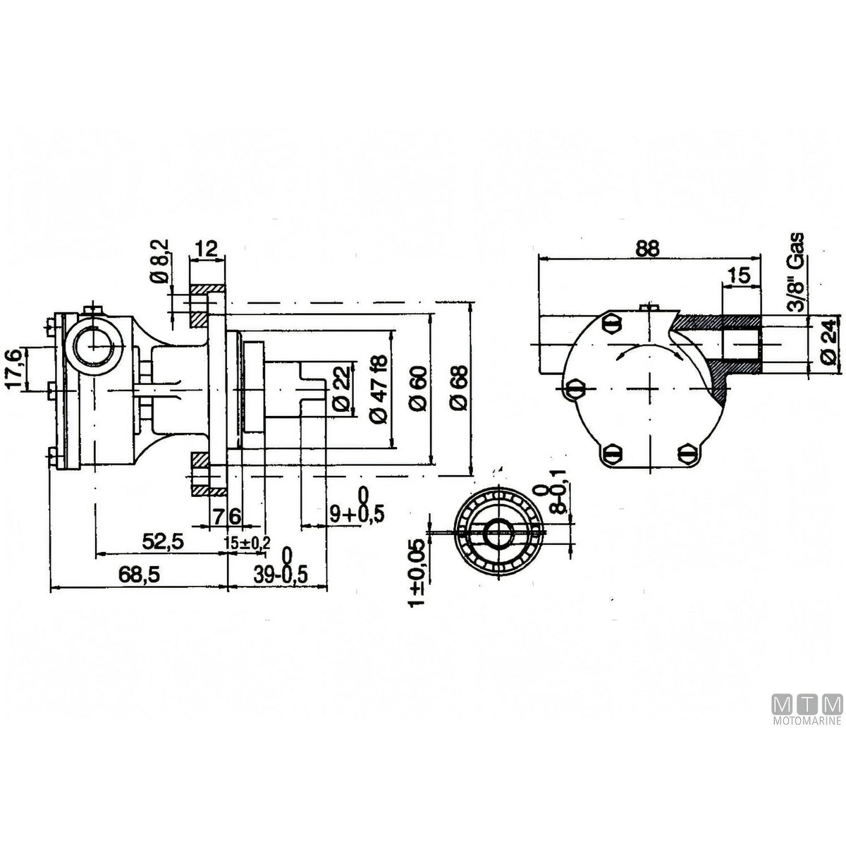 Ancor pompa raffreddamento ST136 in bronzo — Ø 3/8"