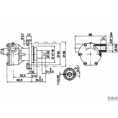 Ancor pompa raffreddamento ST136 in bronzo — Ø 3/8"
