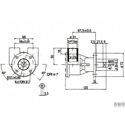 Ancor pompa di raffreddamento ST143 bronzo — ø 3/4"