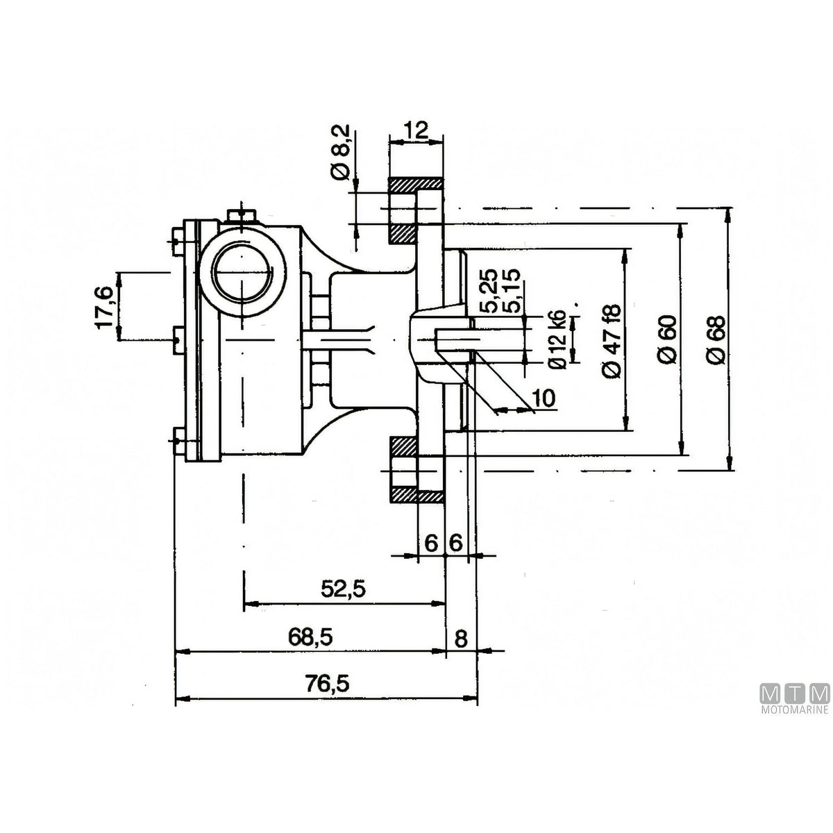 Ancor pompa raffreddamento ST 138 in bronzo — ø 3/8"