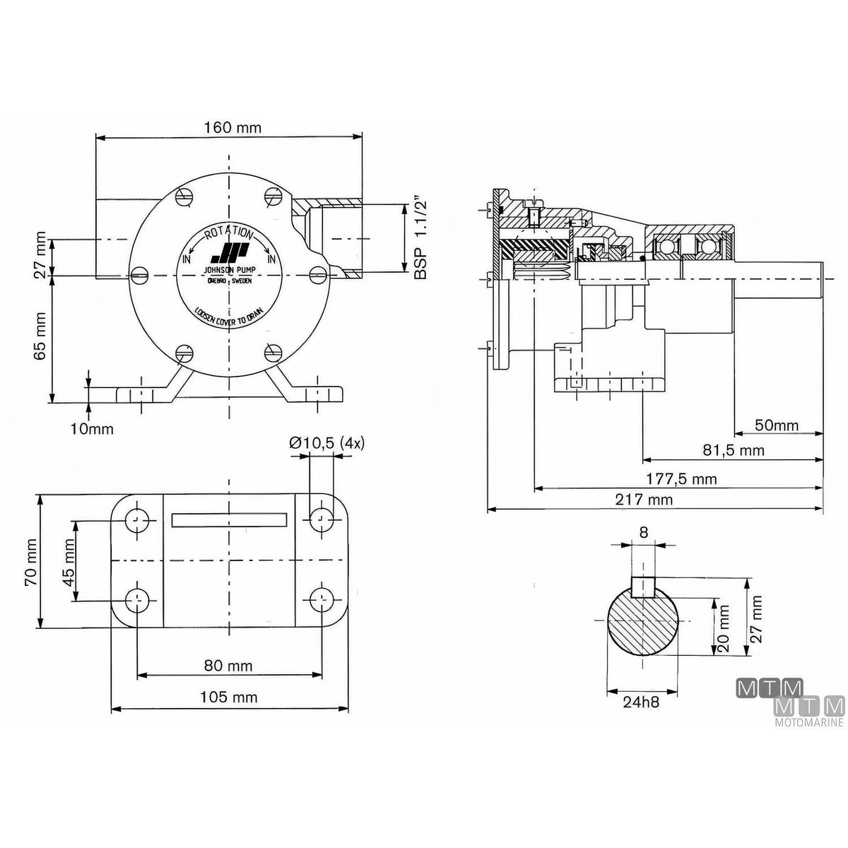 Johnson pompa di raffreddamento F8B-8 — F8B-8