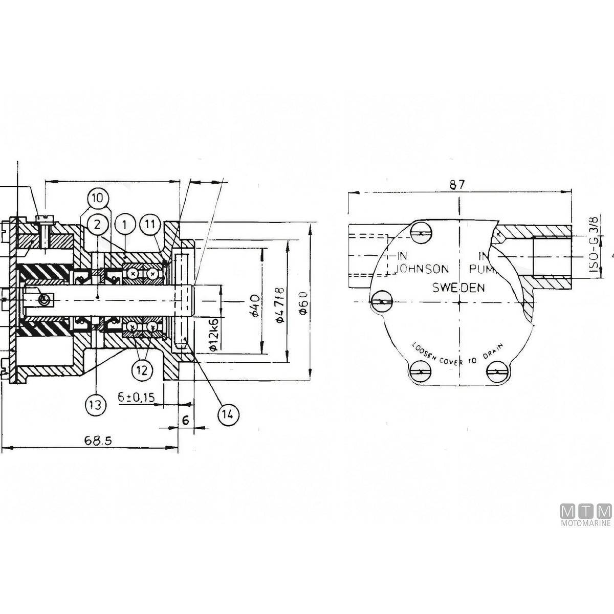 SPX Johnson pompa raffreddamento F4B-9 girante in gomma — F4B-9