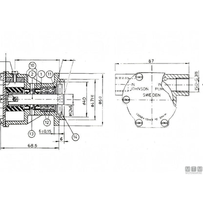 SPX Johnson pompa raffreddamento F4B-9 girante in gomma — F4B-9