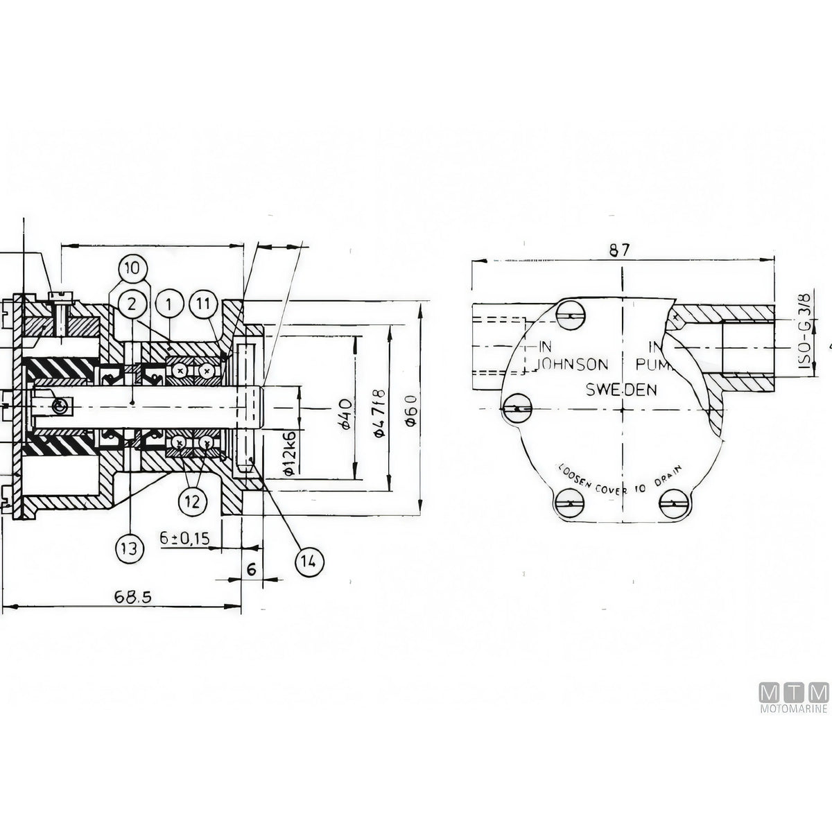 SPX Johnson pompa raffreddamento F4B-9 girante in gomma — F4B-9