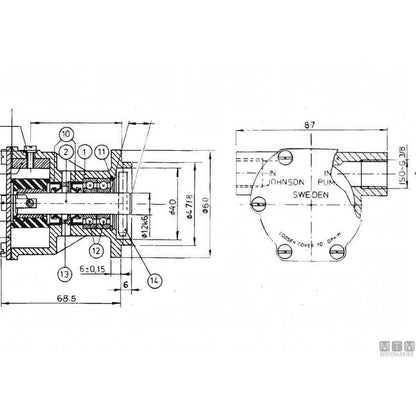 SPX Johnson pompa raffreddamento F4B-9 girante in gomma — F4B-9