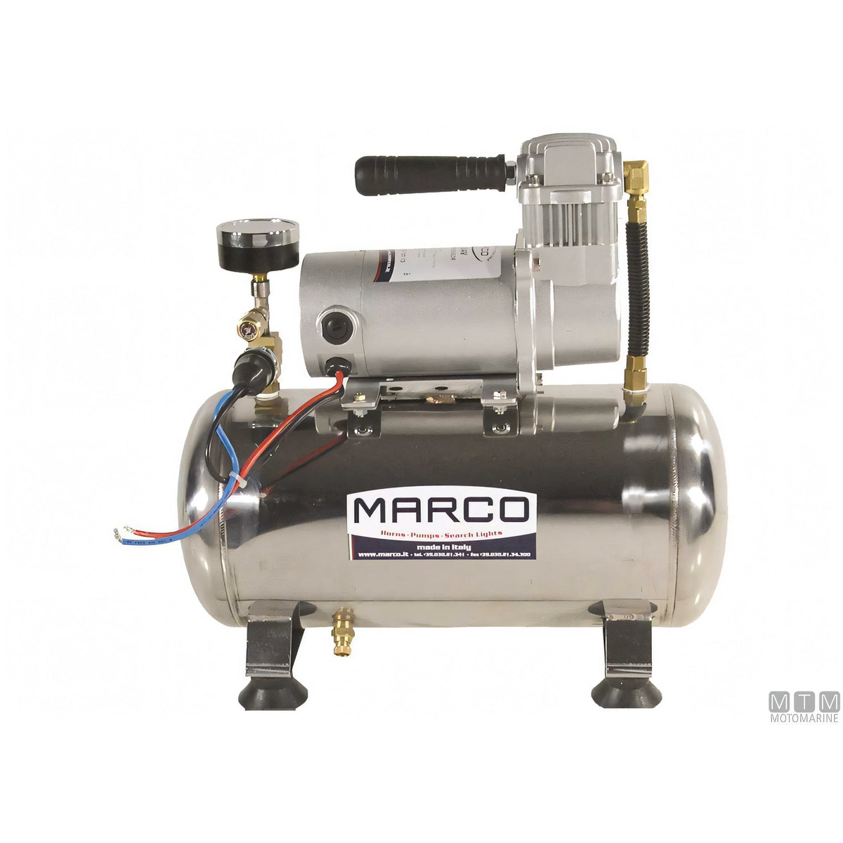 Tromba nautica Marco a norme R.I.Na. — Compressore 12V