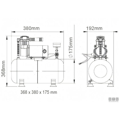 Tromba nautica Marco a norme R.I.Na. — Compressore 24V