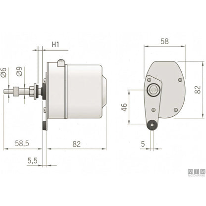 Roca tergicristallo W5 motore braccio spazzola inox — Motore 12V