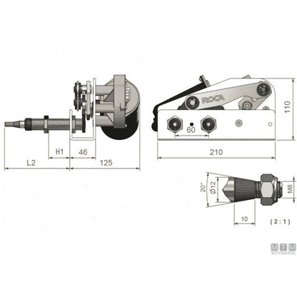 Roca tergicristallo W38 acciaio inox — Motorino 24V H78mm