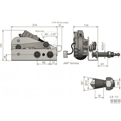 Roca Tergicristallo W50 Inox — Motore 24V H53mm
