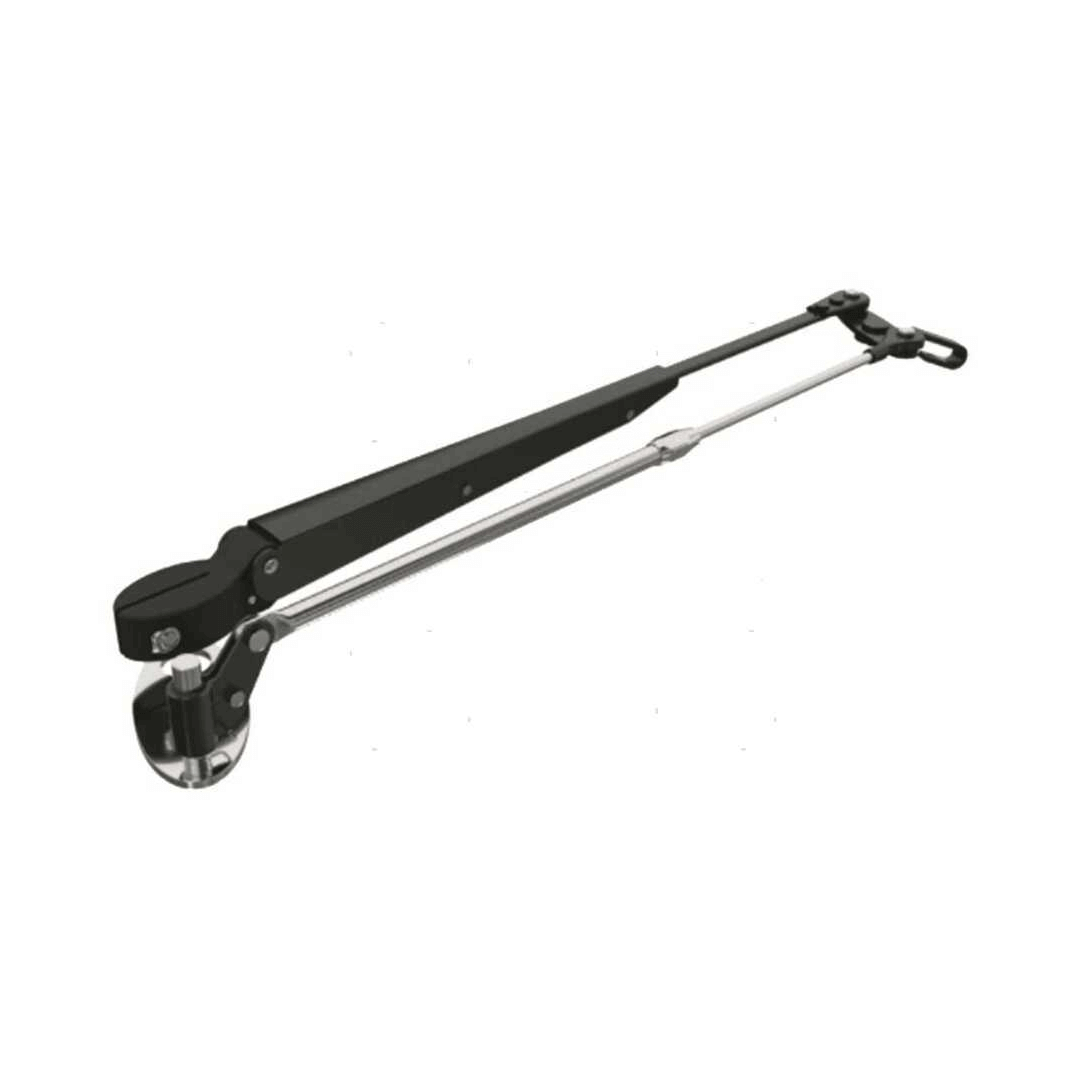 Braccio tergicristallo telescopico pantografo ROCA SLIM inox brunito 324-462mm nero e argento