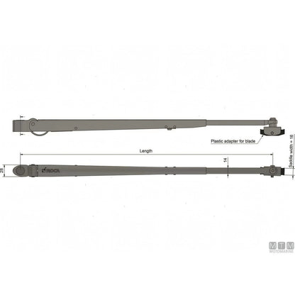 Roca tergicristallo W25 motore inox — Braccio inox brunito 630-900 mm