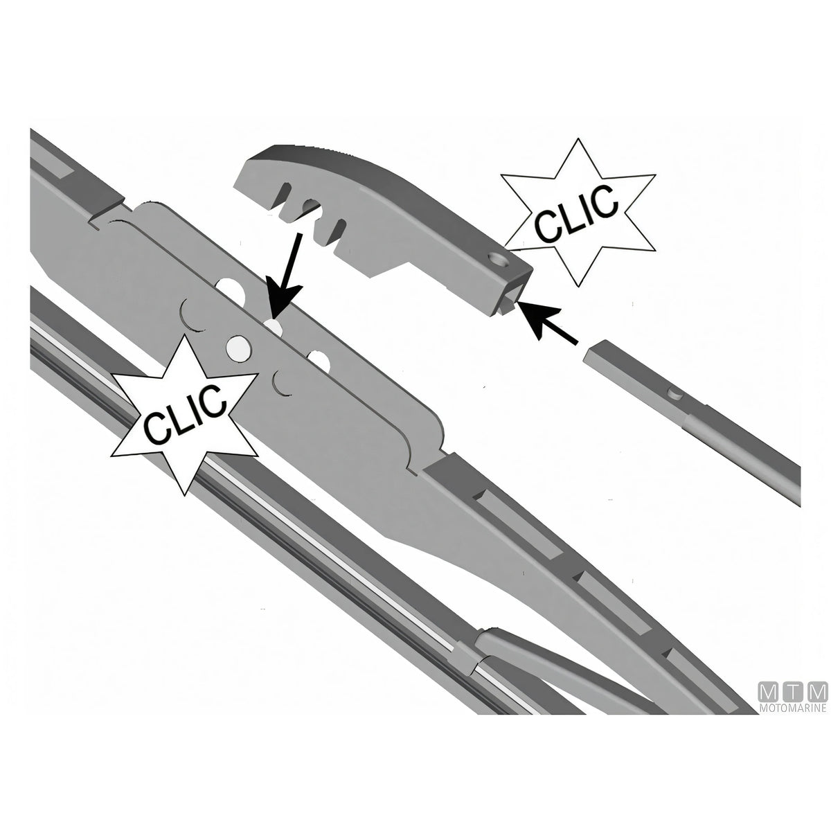 Roca tergicristallo W5 motore braccio spazzola inox — Spazzola 300mm
