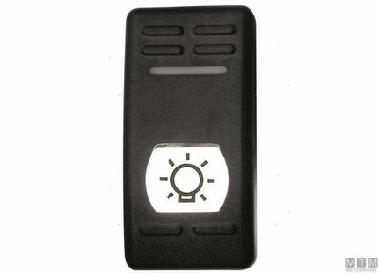 Interruttore bipolare impermeabile IP55 nero con simbolo luce, rocker switch nautico 6 terminali