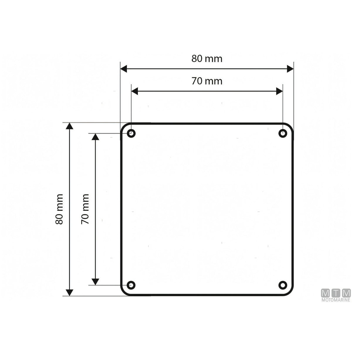 Motomarine pannello quadro elettrico inox con pulsanti inox — 4 pulsanti - 80x80 mm