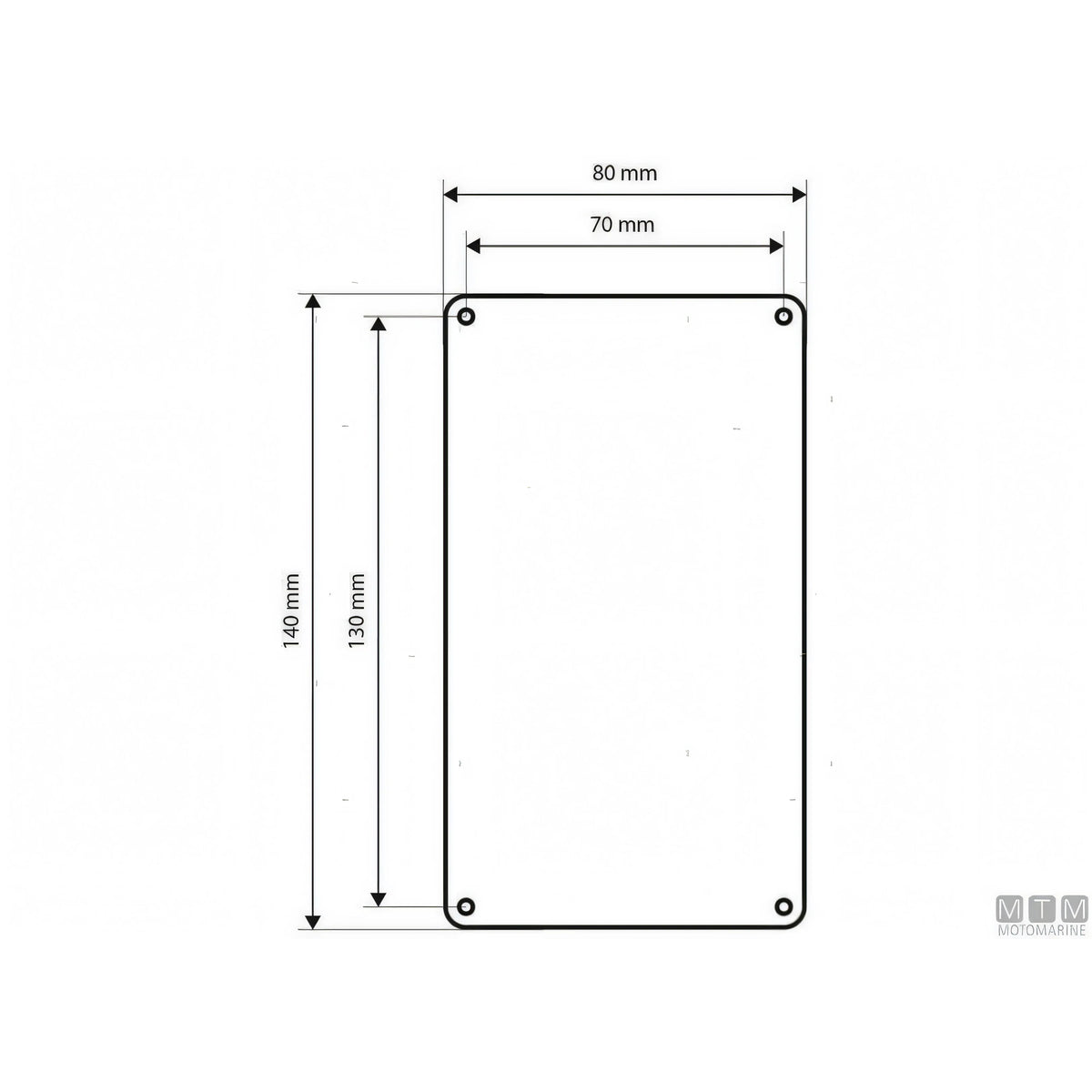 Motomarine pannello quadro elettrico inox con pulsanti inox — 4 pulsanti - 80x80 mm