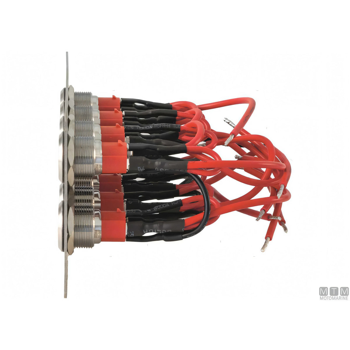 Motomarine pannello quadro elettrico inox con pulsanti inox — 6 pulsanti - 80x110 mm