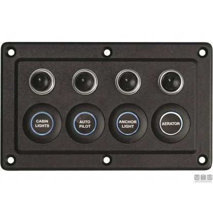 Motomarine pannello elettrico con interruttori microswitch — 4 posizioni - 150x90 mm