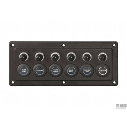 Motomarine pannello elettrico con interruttori microswitch — 6 posizioni - 210x90 mm
