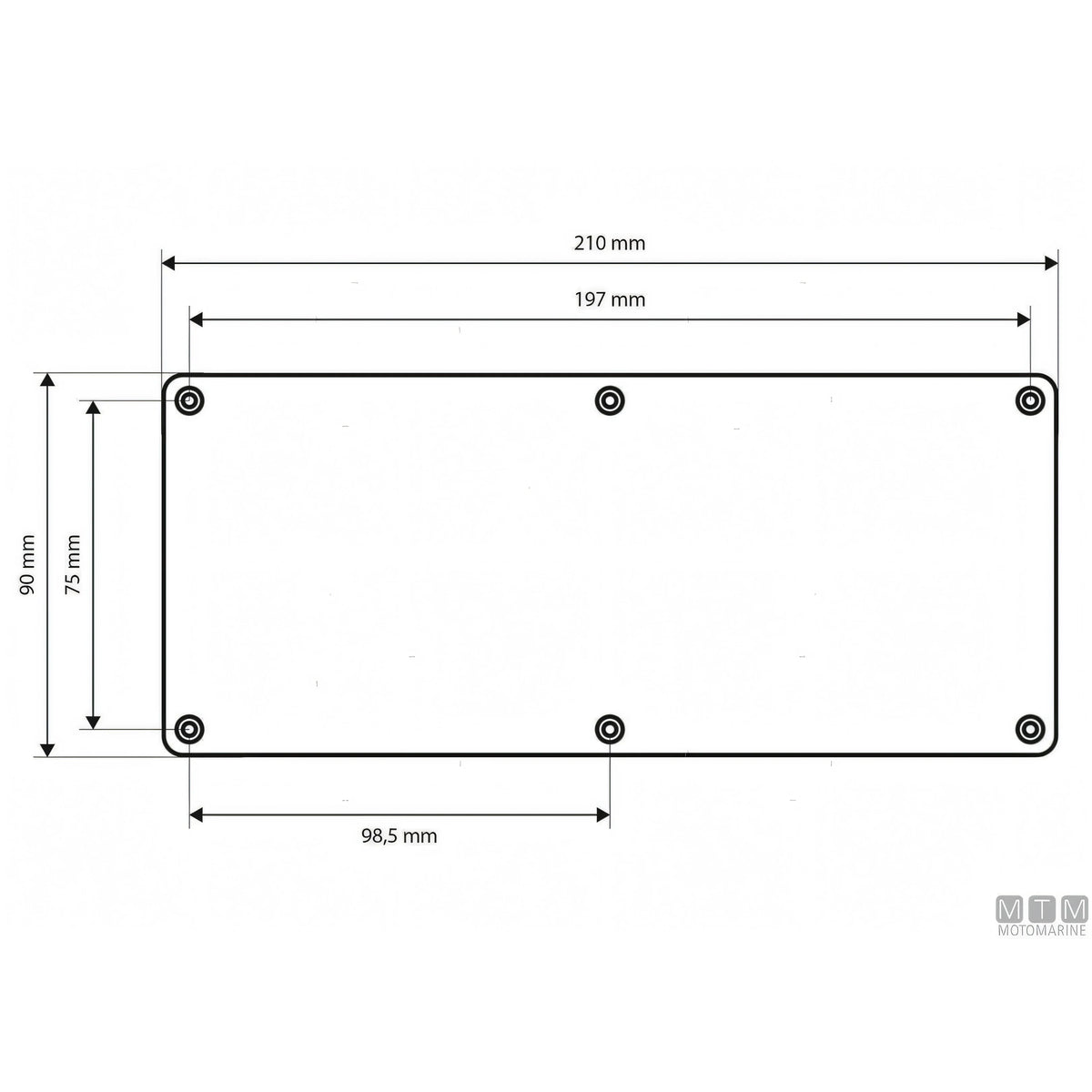 Motomarine pannello elettrico con interruttori microswitch — 6 posizioni - 210x90 mm