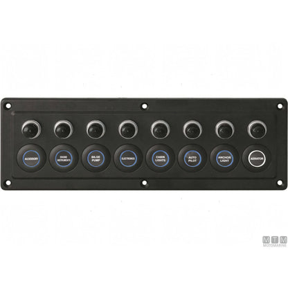 Motomarine pannello elettrico con interruttori microswitch — 8 posizioni - 270x90 mm