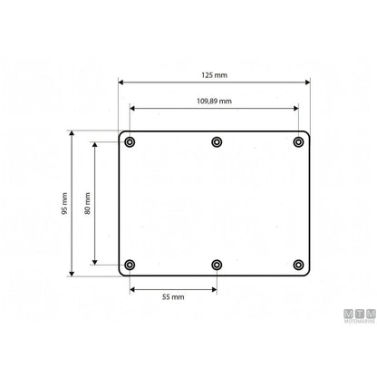Motomarine pannello quadro elettrico alluminio pulsanti inox — 4 posizioni - 95x125 mm