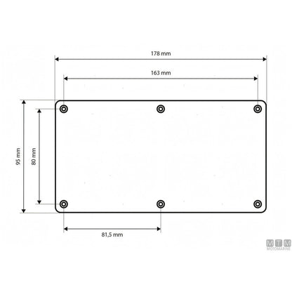 Motomarine pannello quadro elettrico alluminio pulsanti inox — 6 posizioni - 95x178 mm