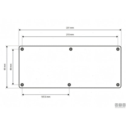 Motomarine pannello quadro elettrico alluminio pulsanti inox — 8 posizioni - 95x231 mm