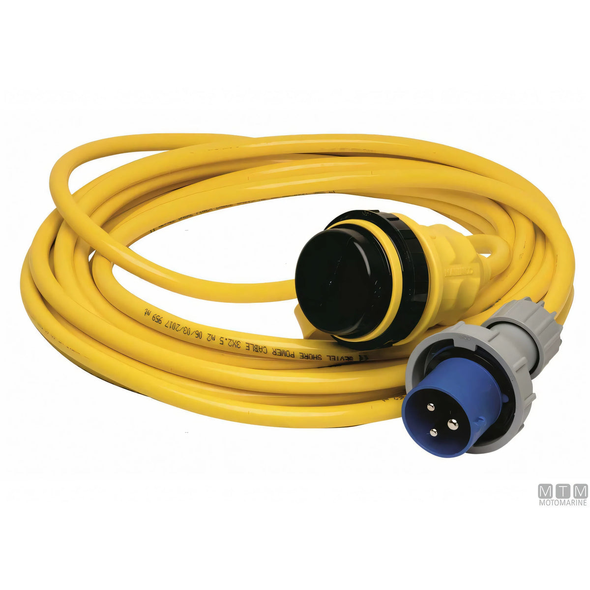 Cavo banchina Motomarine con presa Marinco e spina CE IP67 — 16A - 15 m