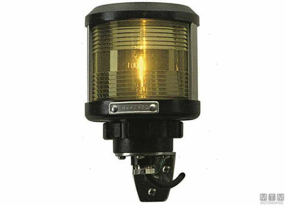 Fanale DHR BB35Z giallo tondo in plastica nera con supporto a staffa metallica per barche