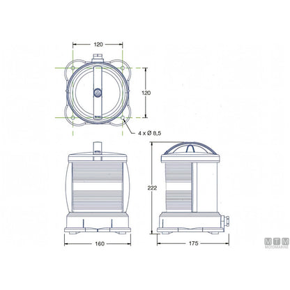 Fanale di navigazione DHR 160x222mm — Laterale Verde 112,5°