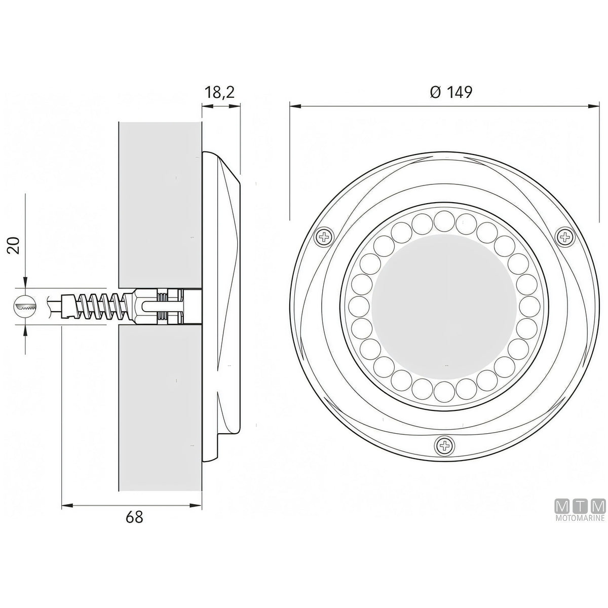 Quick Faro Subacqueo LED Challenger Delta — Bianco 60W