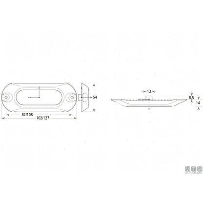 Attwood faro subacqueo LED acciaio inox — Bianco 102x54mm