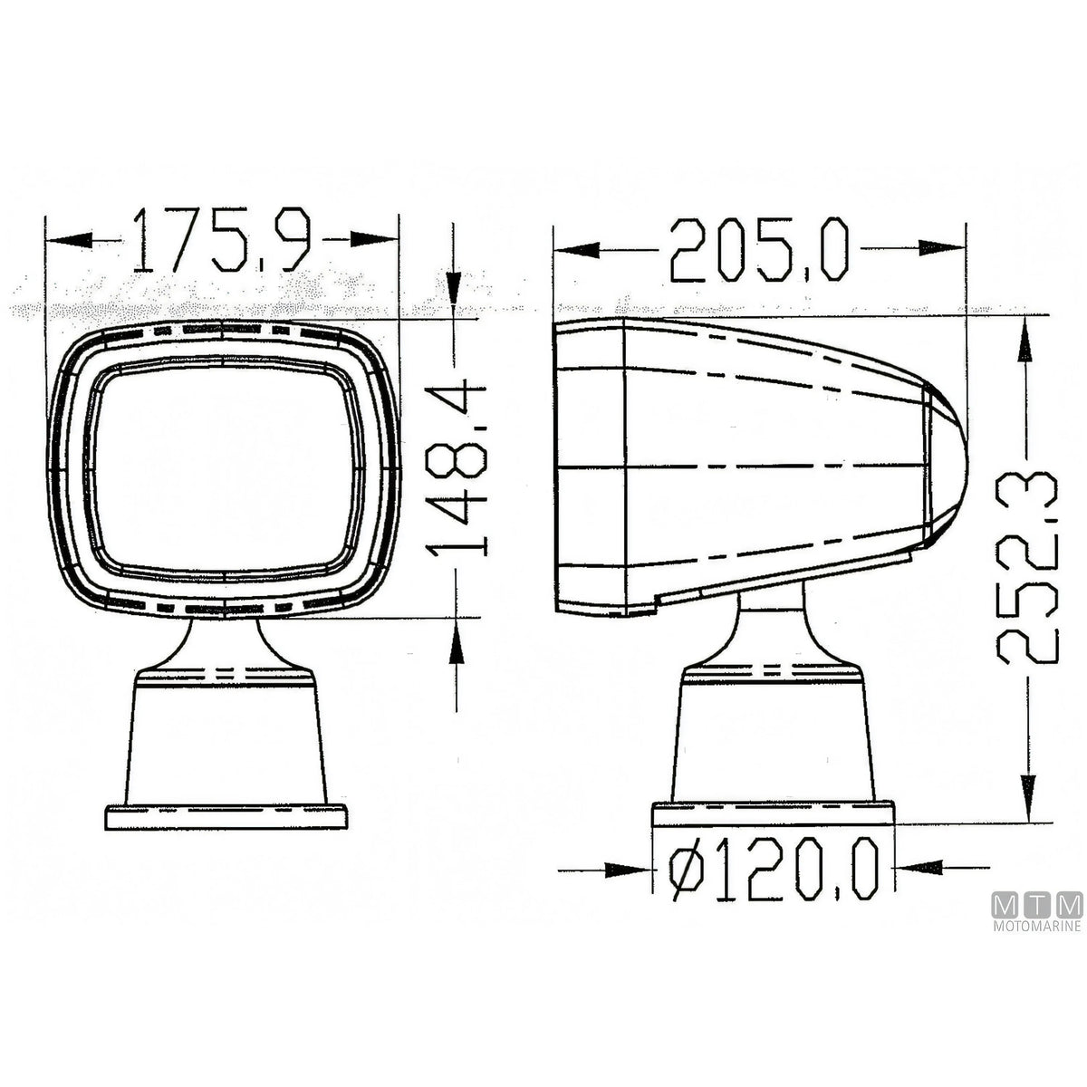 Motomarine faro LED radiocomandato — 1600LM 12-30V