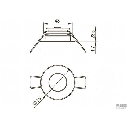Faretto LED Astel Intensa in acciaio inox D58 — Inox Lucido - Luce Naturale