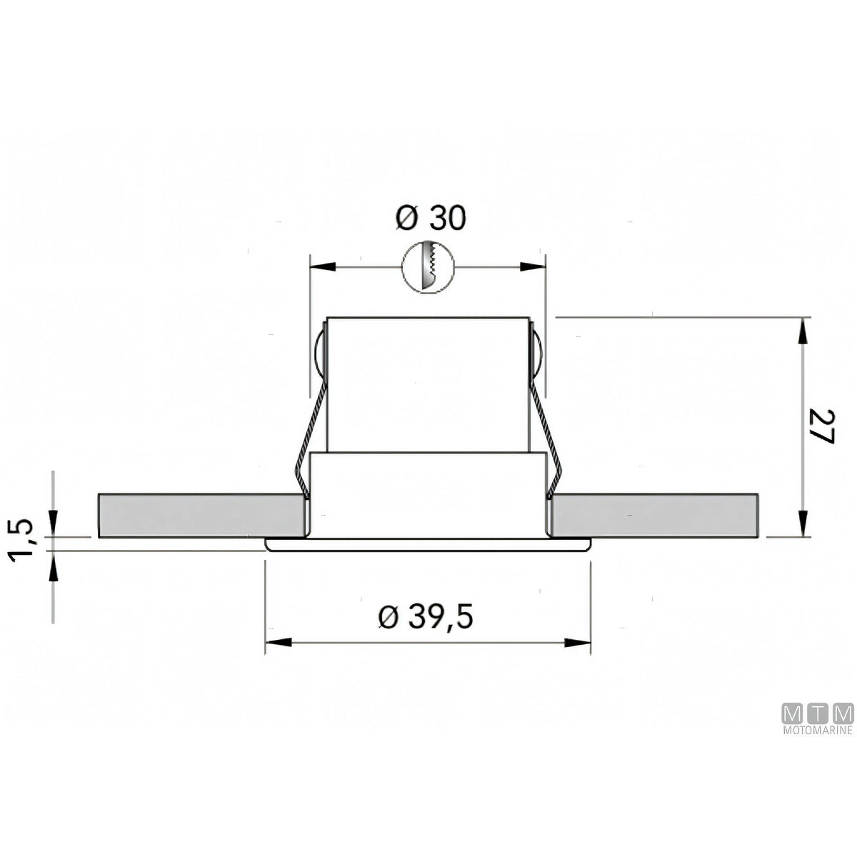 Quick faretto Daisy LED alluminio IP66 — D40mm - Luce Calda 3000K