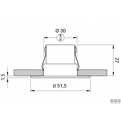 Quick faretto Daisy LED alluminio IP66 — D52mm - Luce Calda 3000K