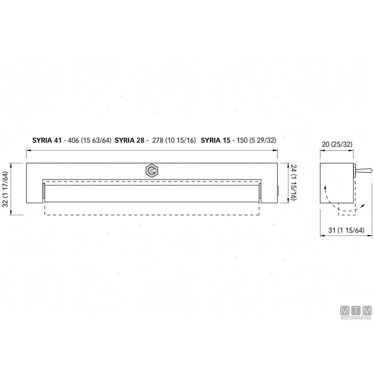 Quick Syria barra LED IP40 in alluminio — 278 mm